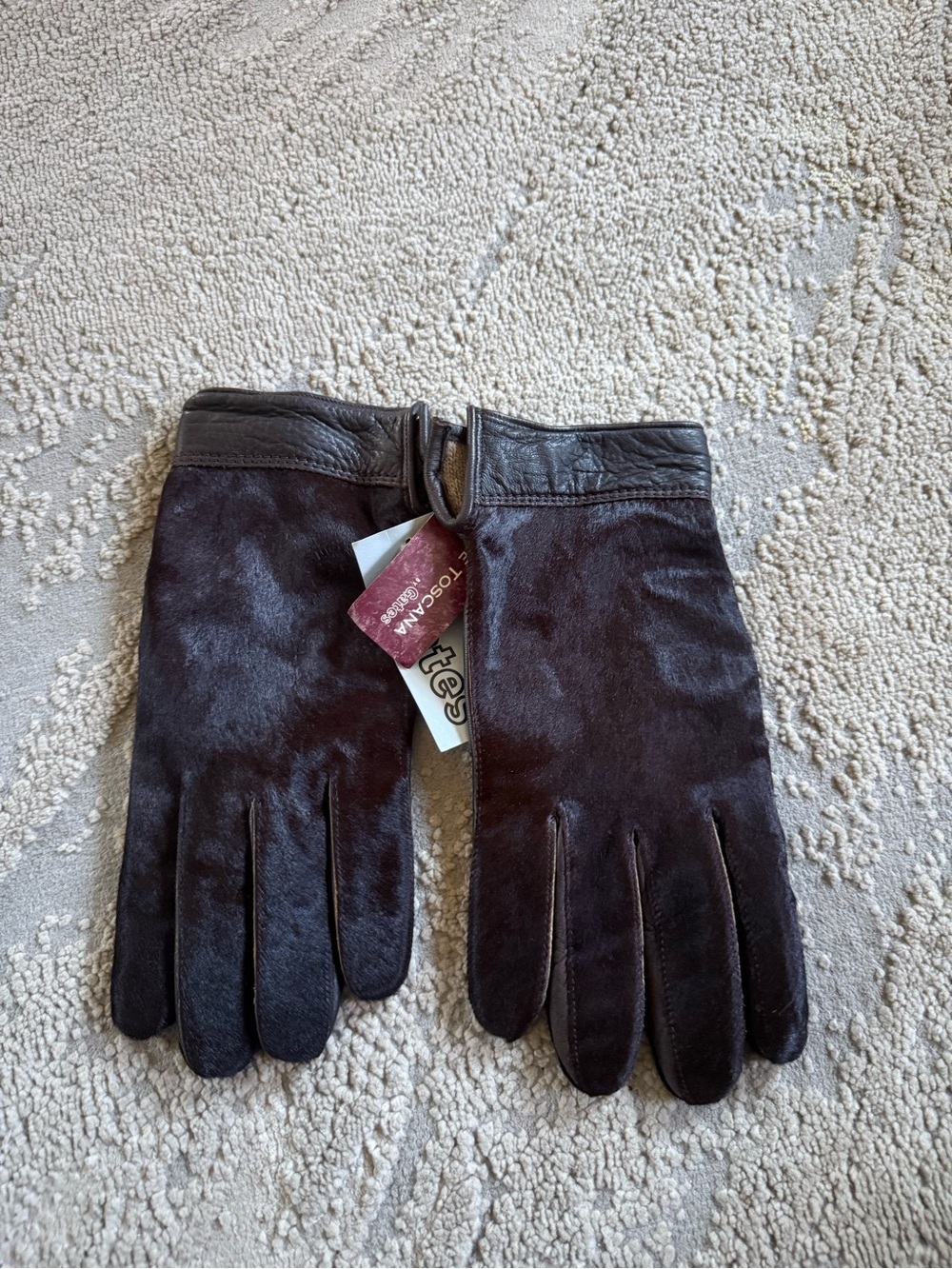 Gates brown leather gloves deerskin with cashmere lining large 9 / 9.5 new